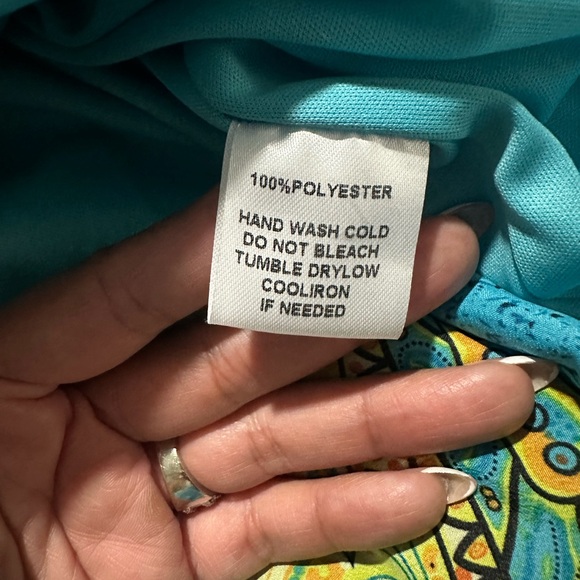 Women’s long sleeve maxidress, aqua with Paisley pattern size small - Picture 9 of 9